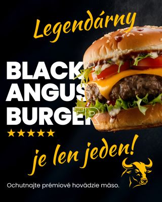 Legendárny BLACK ANGUS BURGER je len jeden! 🍔👑 Prestaňte hľadať dokonalosť a začnite ju jesť. Naše prémiové hovädzie mäso...