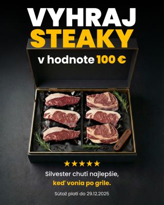 Silvester chutí najlepšie, keď vonia po grile. 🔥🥩 A presne taký môže byť aj ten tvoj. Hráme o prémiové Black Angus steaky...